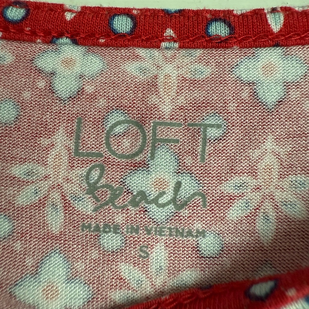 LOFT Red Floral Midi Dress - Picture 2 of 4